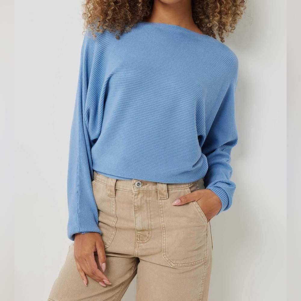 ARDENE light gray Horizontal Ribbed Dolman Sweater size XL NWT - Picture 11 of 13